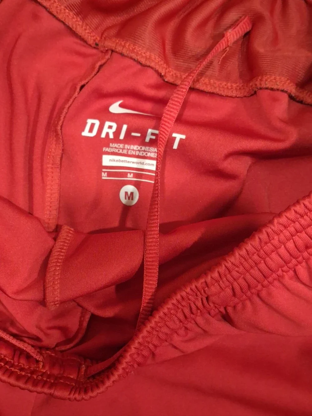 Nike Men’s Red Athletic Shorts with Black Trim Mens Medium Lightly Worn